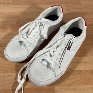Tommy Hilfiger Shoes Women's 10M Paskal Casual Low Sneakers White Fabric Lace Up